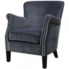 Harlow Grey Velvet Chair