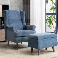 Nina Blue Chair & Footstool