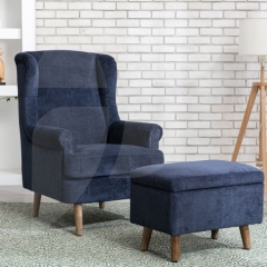 Nina Navy Chair & Footstool