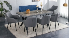 Fredrick Grey X Leg Dining Table