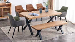 Fredrick Oak X Leg Dining Table